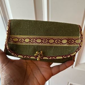 Green Handcrafted Women's Clutch